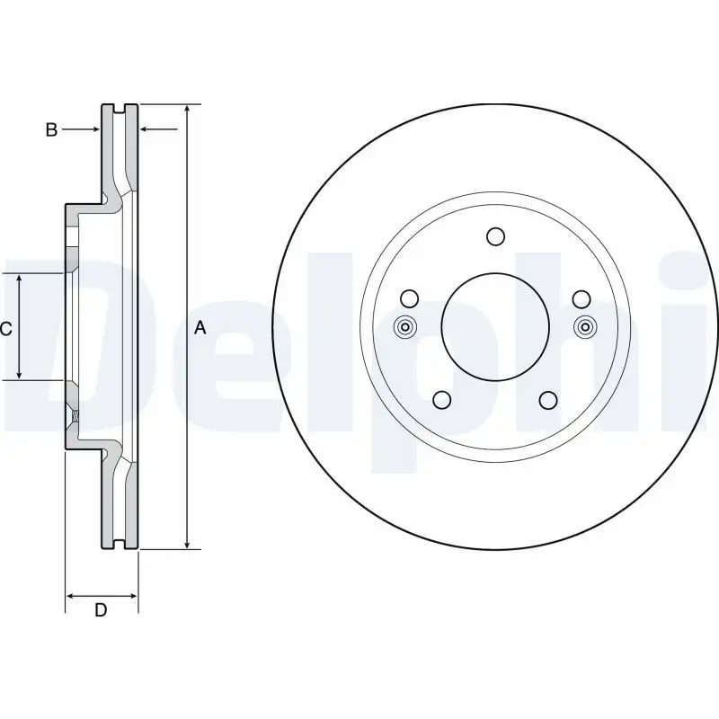 DELPHI BG4955C Ön Fren Diski 51712G2100 resmi