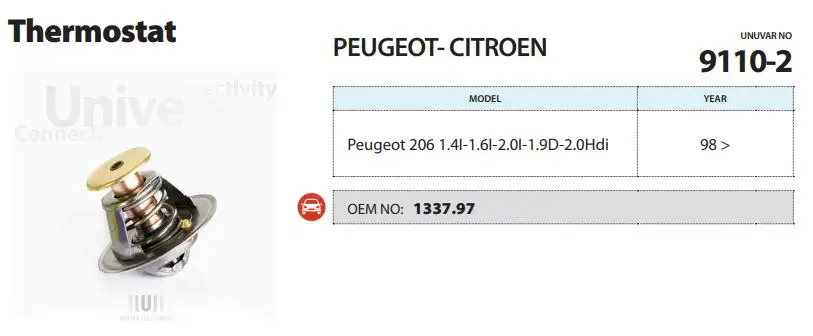 ÜNÜVAR 9110-2 Termostat 133797 resmi