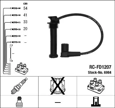NGK 6984 (RCFD1207) Buji Kablosu resmi