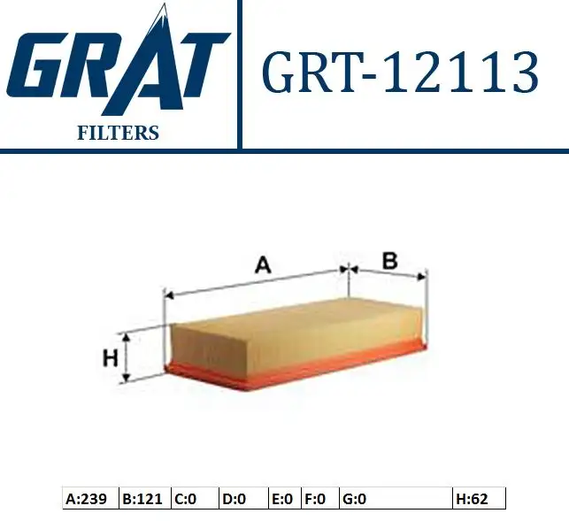 GRAT 12113 Hava Filtresi 9674725580 resmi