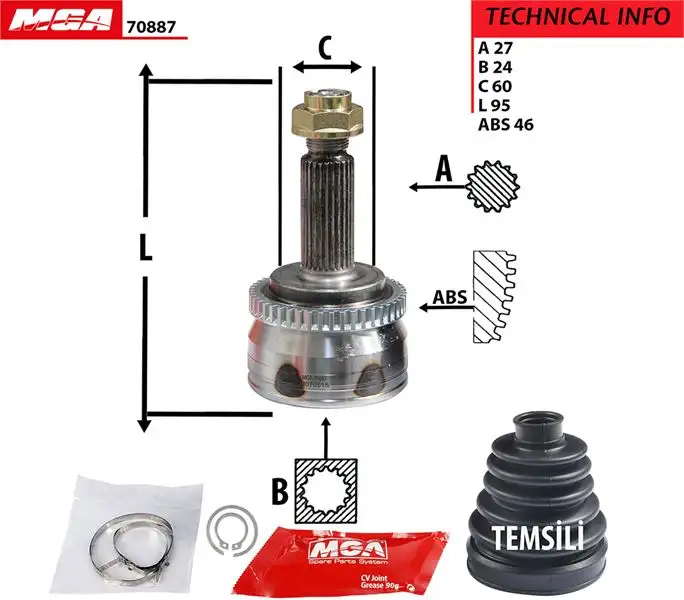 MGA 70887 Aks Kafası (Dış) 495013X100 resmi