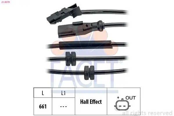 FACET 21.0070 ABS Hız Sensörü (Arka) 8200195832 resmi