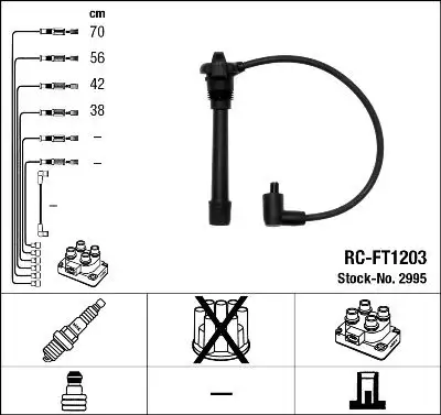 NGK 2995 (RCFT1203) Buji Kablosu 46474814 resmi