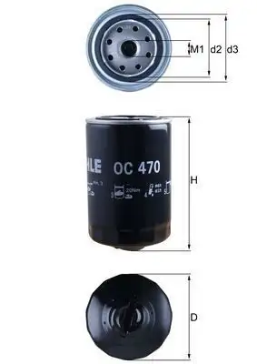 MAHLE OC470 Yağ Filtresi 068115561F resmi