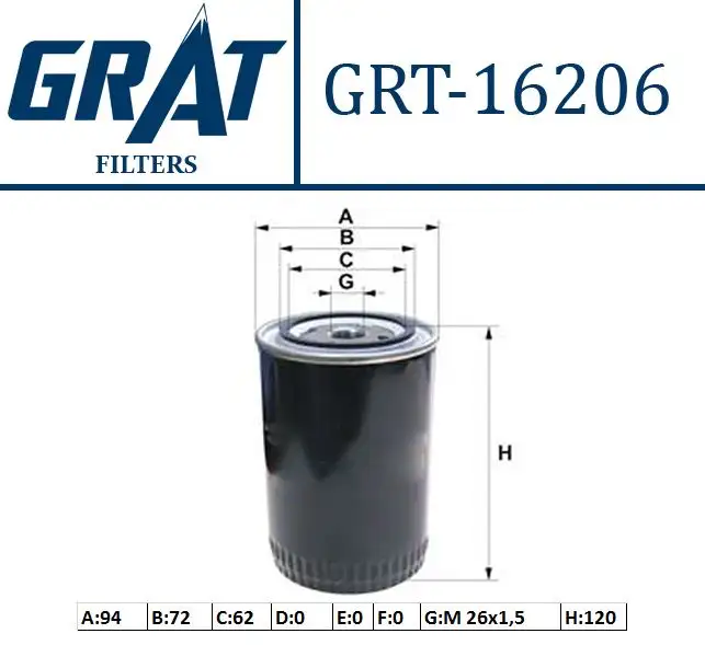 GRAT 16206 Yağ Filtresi 2630042040 resmi