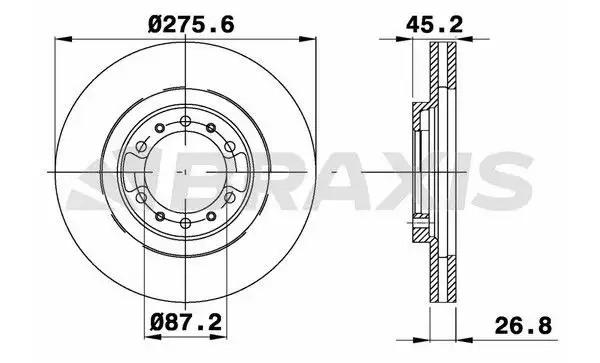 BRAXIS AE0699 Ön Fren Diski MB928120 resmi
