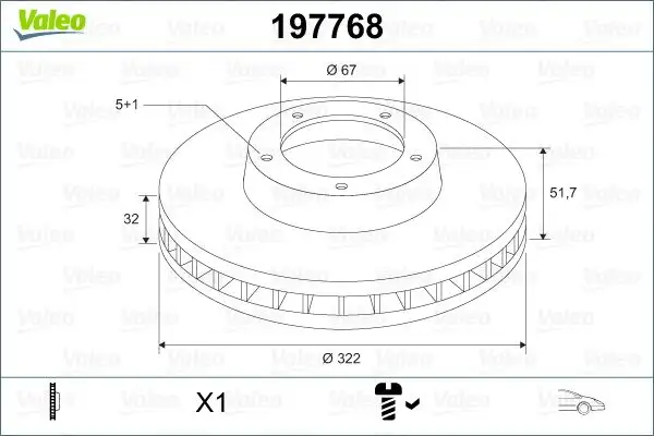 VALEO 197768 Ön Fren Diski A2184210312 resmi