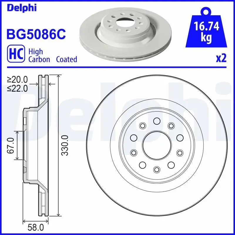 DELPHI BG5086C Arka Fren Diski 670031771 resmi
