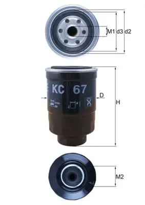 MAHLE KC67 Yakıt Filtresi resmi