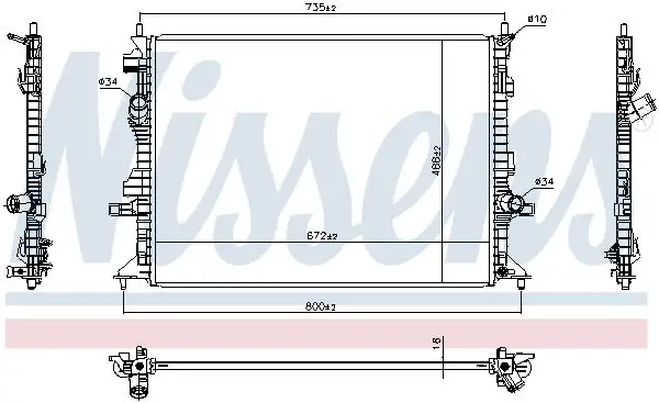 NISSENS 606908 Radyatör resmi