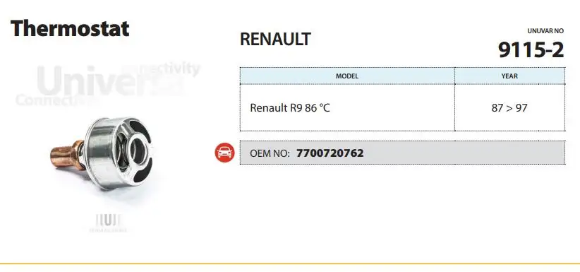 ÜNÜVAR 9115-2 Termostat 7700720762 resmi