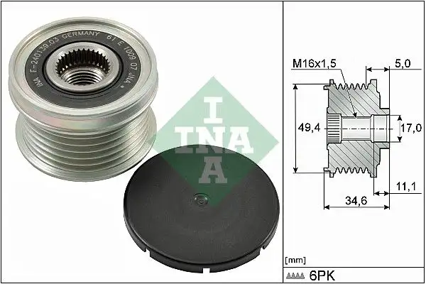 INA 535015510 Alternatör Kasnağı resmi