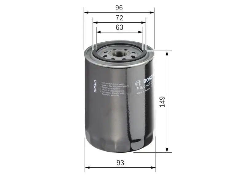 BOSCH F026407004 Yağ Filtresi 068115561F resmi