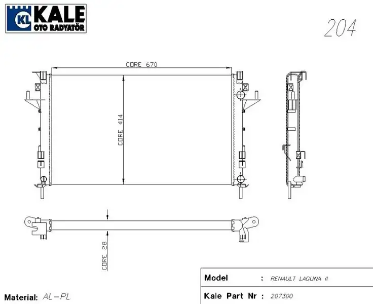 KALE 0529302AL Radyatör resmi