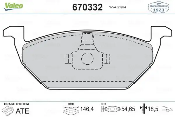 VALEO 670332 Ön Fren Balatası resmi