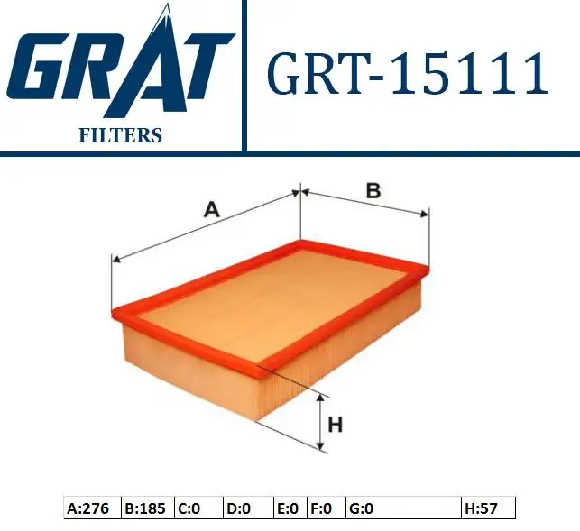 GRAT 15111 Hava Filtresi 1L0129620A resmi