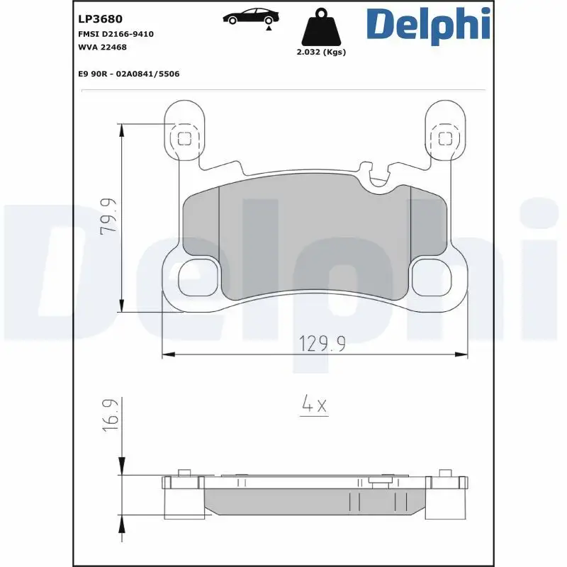 DELPHI LP3680 Arka Fren Balatası resmi