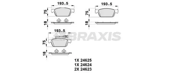 BRAXIS AB0195 Ön Fren Balatası resmi