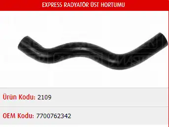 MASTER M2109 Radyatör Üst Hortumu 7700762342 resmi