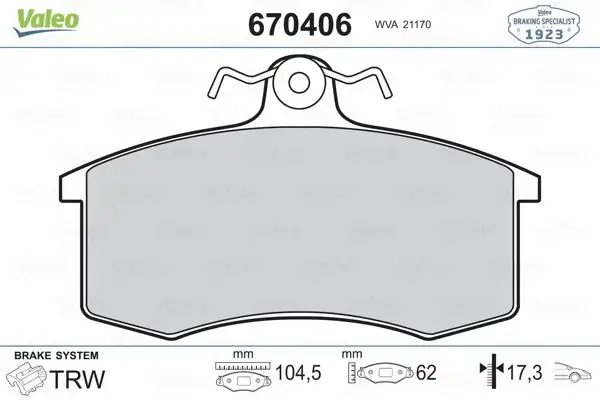 VALEO 670406 Ön Fren Balatası resmi