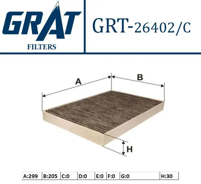 GRAT 26402C Polen Filtresi (Karbonlu) 4B0819439C resmi