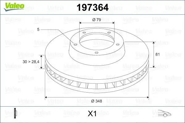 VALEO 197364 Ön Fren Diski 34116864057 resmi