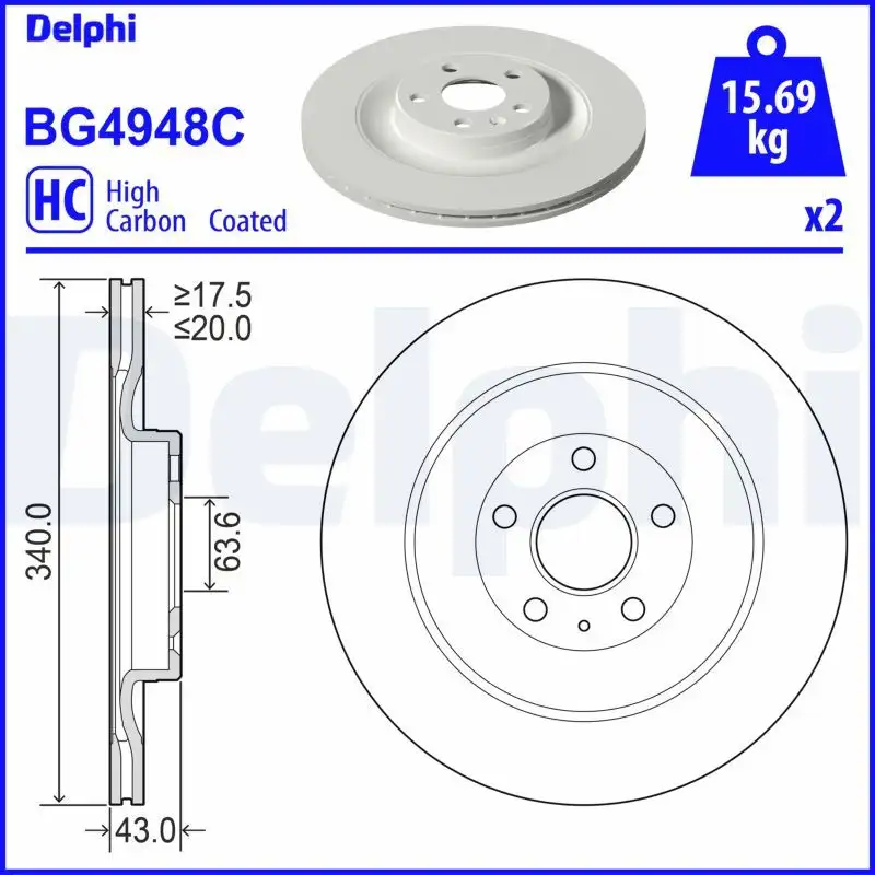 DELPHI BG4948C Arka Fren Diski 31687441 resmi