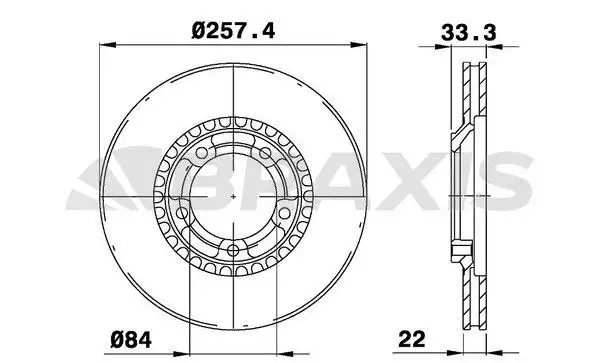BRAXIS AE0702 Ön Fren Diski MB407030 resmi
