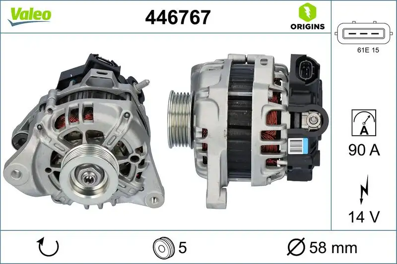 VALEO 446767 Şarj Dinamosu 3730004700 resmi