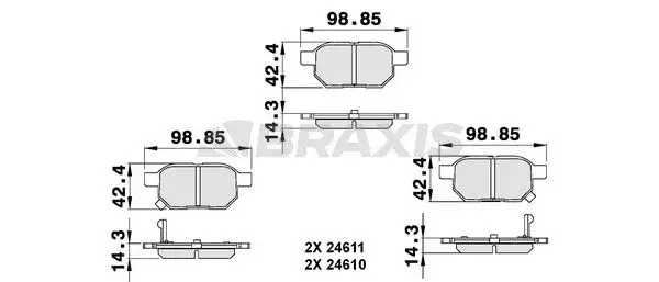 BRAXIS AB0138 Arka Fren Balatası resmi