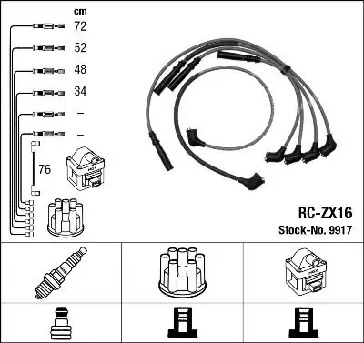 NGK 9917 (RCZX16) Buji Kablosu resmi