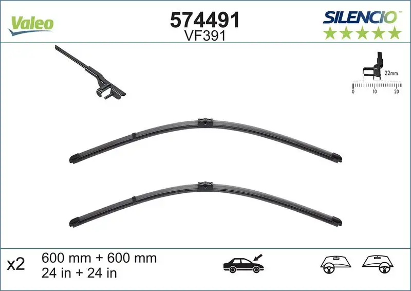 VALEO 574491 Silecek Süpürgesi (Takım) resmi