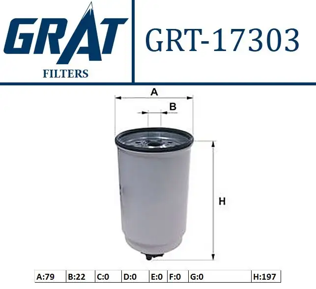 GRAT 17303 Yakıt Filtresi 6C119176AB resmi