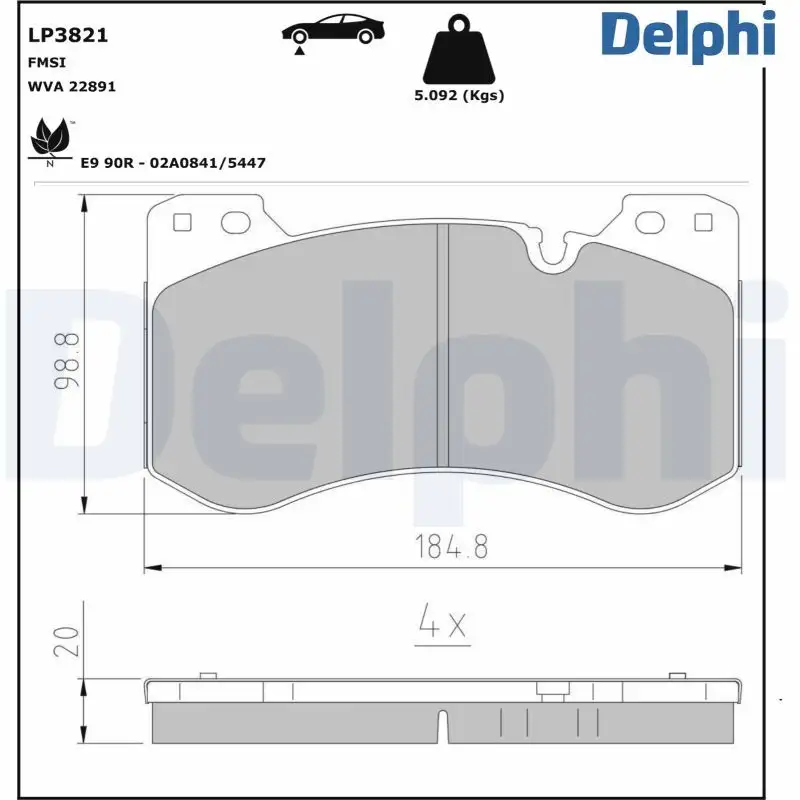 DELPHI LP3821 Ön Fren Balatası 34108093705 resmi
