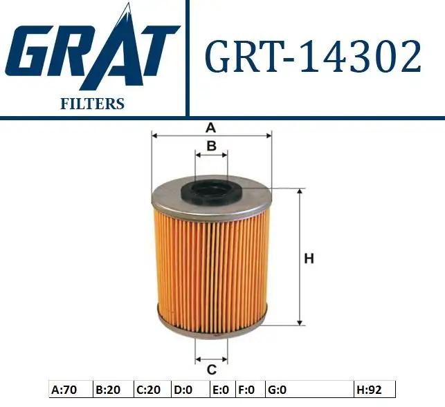 GRAT 14302 Yakıt Filtresi 818531 resmi