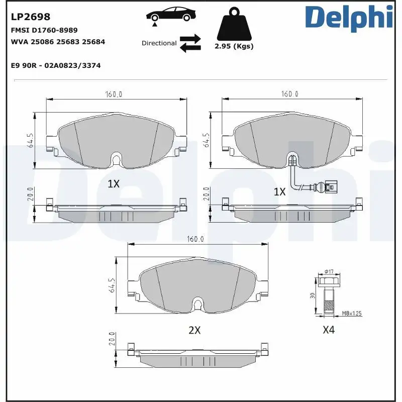 DELPHI LP2698 Ön Fren Balatası resmi