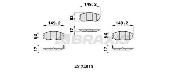 BRAXIS AB0172 Ön Fren Balatası resmi