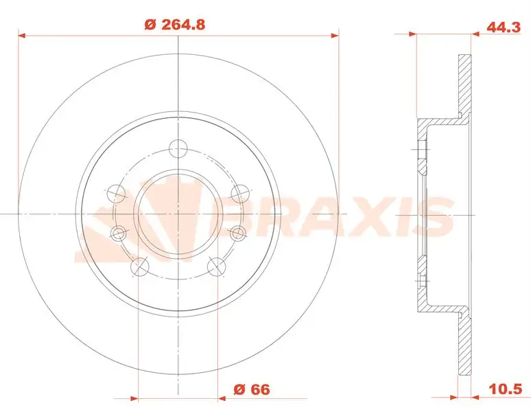 BRAXIS AE0847 Arka Fren Diski resmi