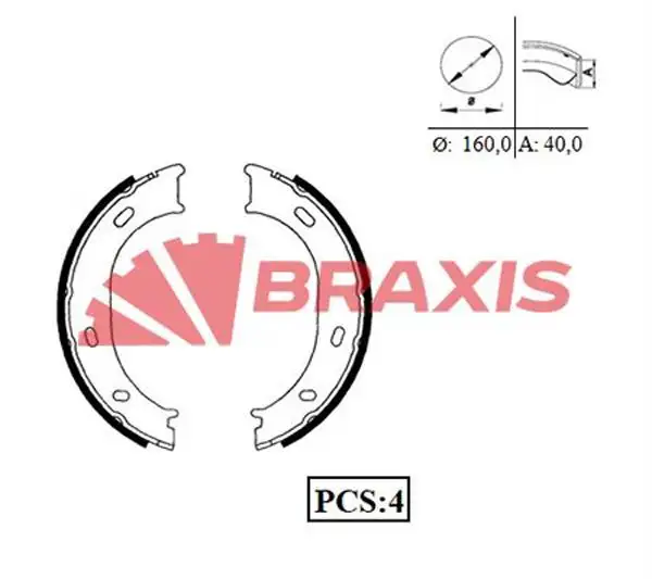 BRAXIS AC0039 El Fren Balatası resmi