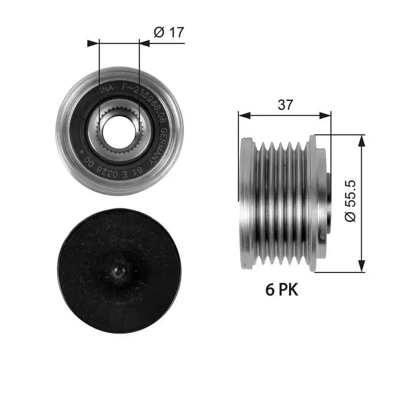 GATES OAP7046 Alternatör Kasnağı A6481550015 resmi