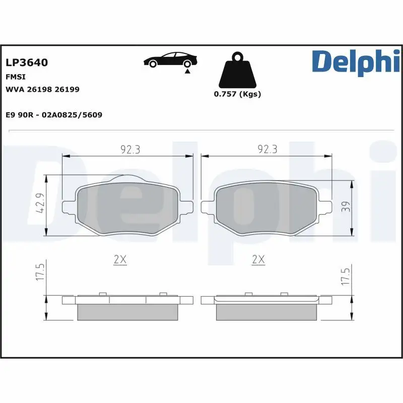 DELPHI LP3640 Arka Fren Balatası 1680301680 resmi