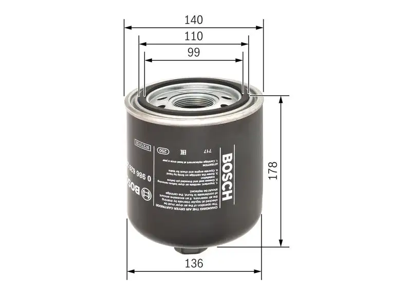 BOSCH 0986628252 Hava Kurutucu Filtresi resmi