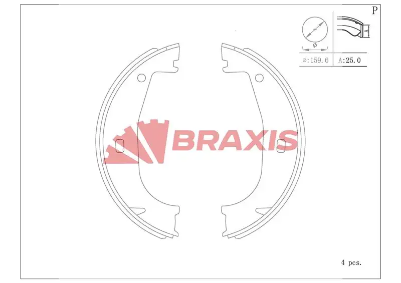 BRAXIS AC0194 El Fren Balatası resmi