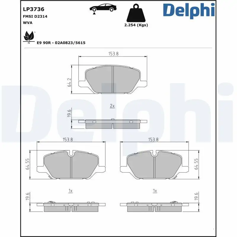 DELPHI LP3736 Ön Fren Balatası 42794673 resmi