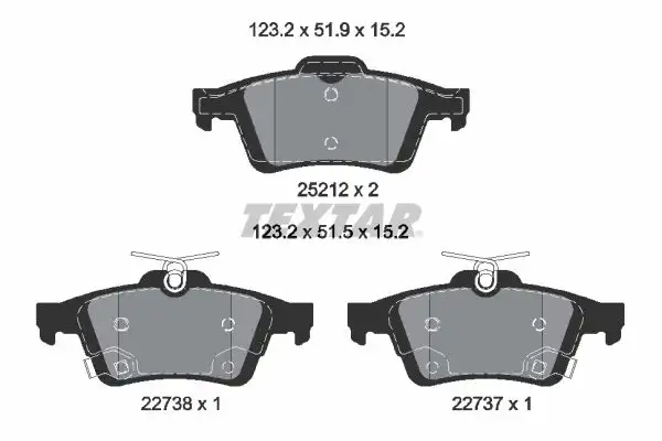 TEXTAR 2521204 Arka Fren Balatası resmi