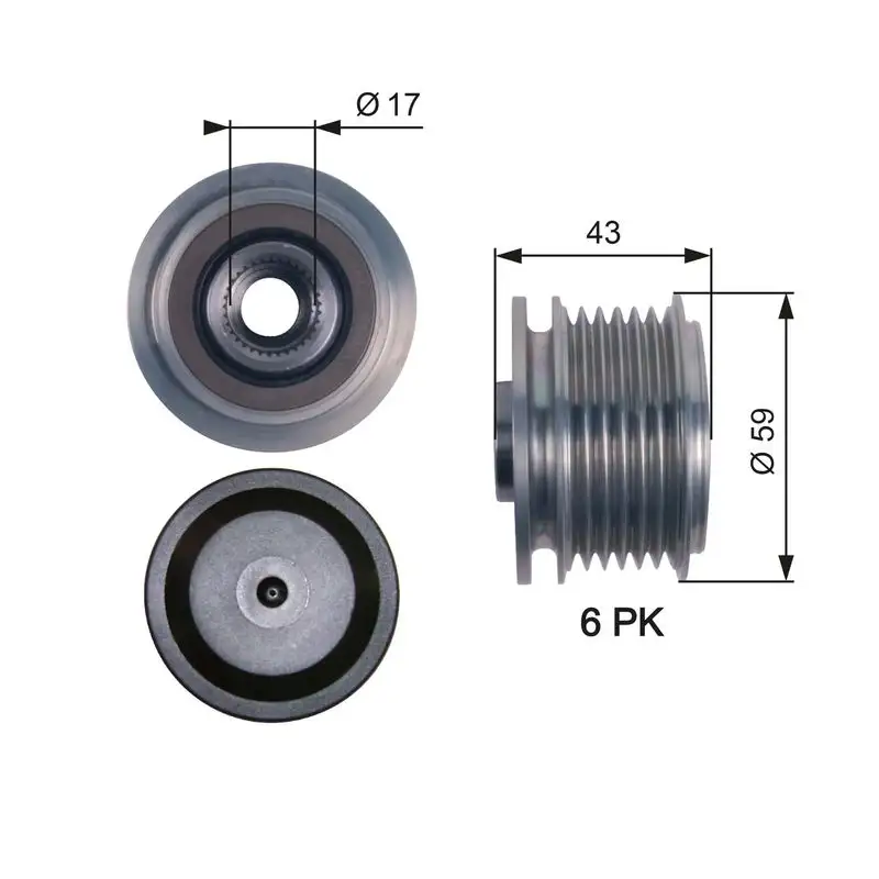 GATES OAP7112 Alternatör Kasnağı resmi