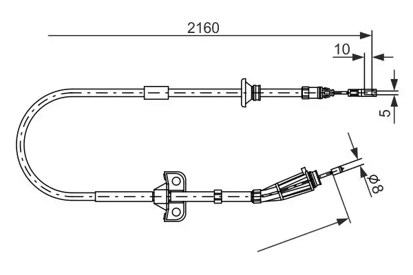 BOSCH 1987482284 El Fren Halatı (Arka) 30681684 resmi