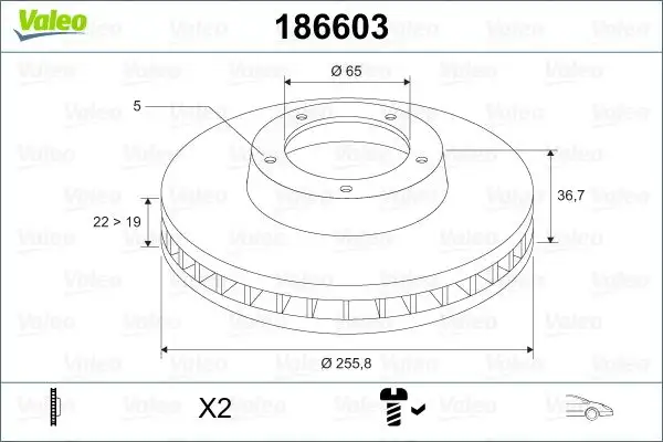VALEO 186603 Ön Fren Diski resmi
