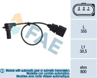 FAE 79062 Devir Sensörü 01M927321B resmi