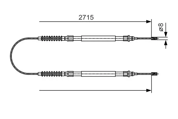BOSCH 1987482003 El Fren Halatı (Arka) resmi